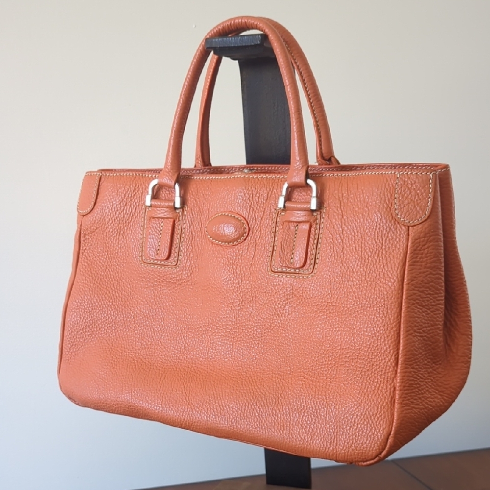 Tods Orange Leather Tote Bag - Picture 2 of 7